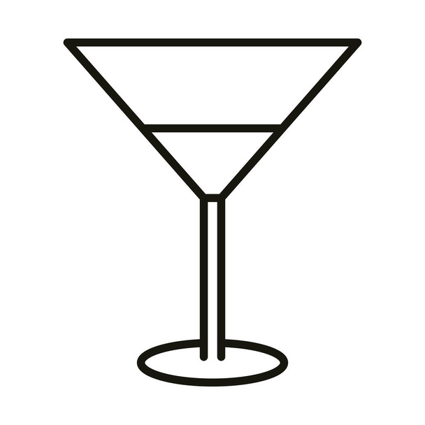 fiesta de celebración de bebidas de cóctel, estilo icono de línea - Vector, imagen