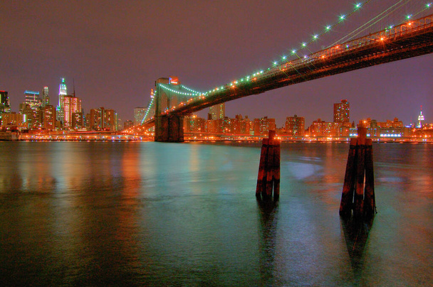 Vistas nocturnas de Manhattan, Nueva York állam - Fotó, kép