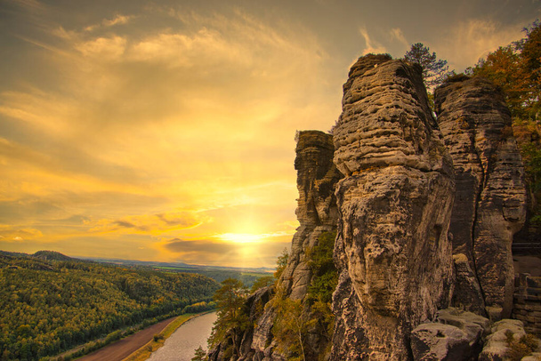 Saxon Switzerland is a unique natural wonder in Germany - Foto, afbeelding