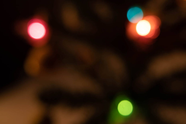 Blurred Christmas Tree Light Bokeh - Фото, изображение
