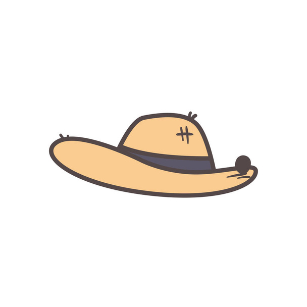 Icono de sombrero aislado diseño vectorial - Vector, imagen