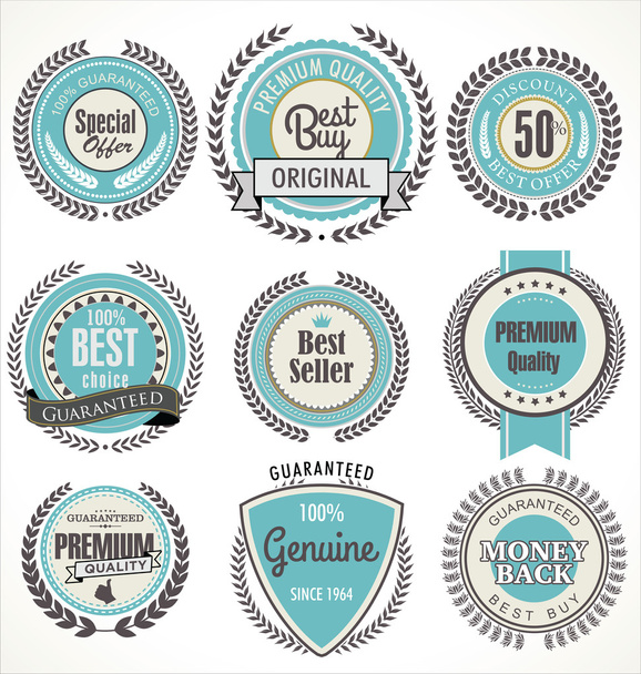 Premium quality badges and labels - Vektor, kép