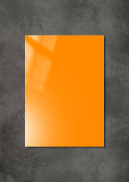 Orange booklet cover isolated on dark concrete background, mockup template - Fotografie, Obrázek