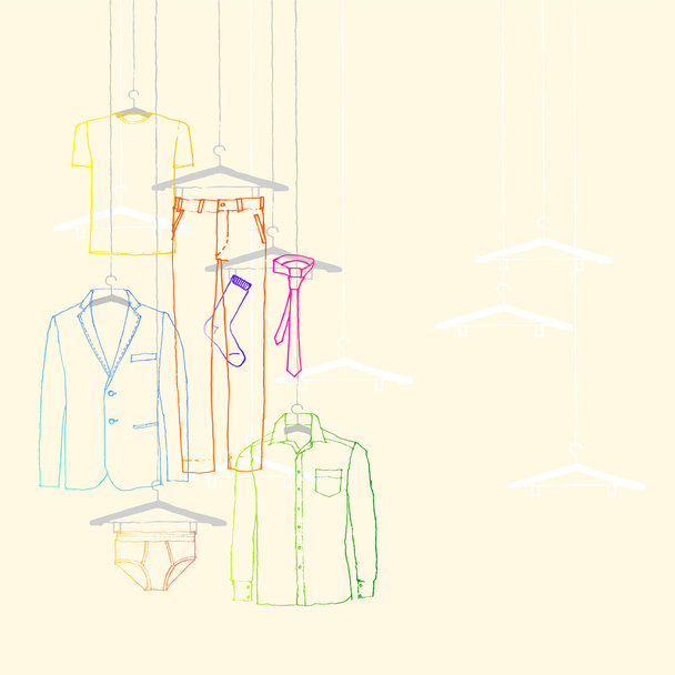 Garments suit and tie - Vector, Image