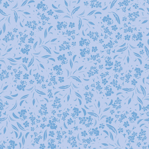 Monochroom Wildflower textuur patroon. Naadloze vector herhaal achtergrond. - Vector, afbeelding