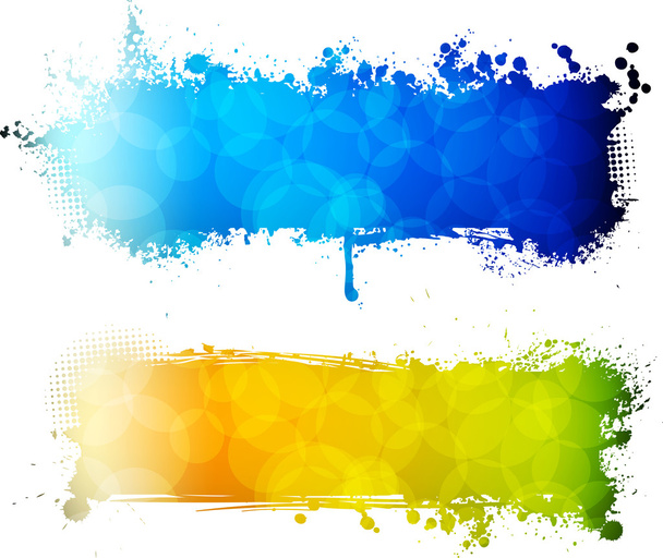 Colorful grunge two banners - Вектор,изображение