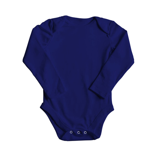 Use this Front View Sweet Baby Bodysuit Mockup In Clematis Blue Color, and your design becomes more realistic. - Photo, Image