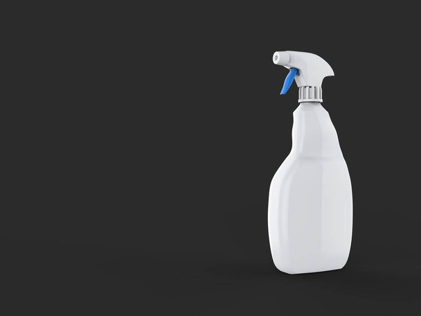Біла пляшка спрею з синім спусковим гачком - темно-сірий фон
 - Фото, зображення