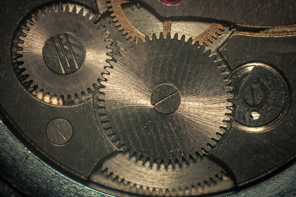 close-up das engrenagens de um relógio antigo - Foto, Imagem