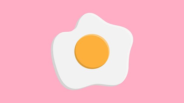 frittata su sfondo rosa, illustrazione vettoriale. deliziose uova strapazzate per colazione. spuntino veloce. colazione per gli inglesi. glamour e appagante, pasto estetico del mattino. - Vettoriali, immagini