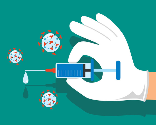 Концепция здравоохранения с вакцинацией - Вектор,изображение