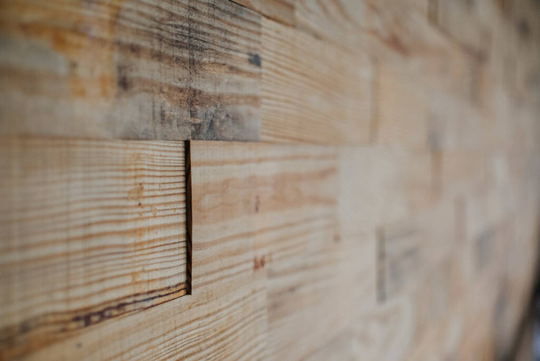 A closeup shot of wooden board interior - Foto, imagen