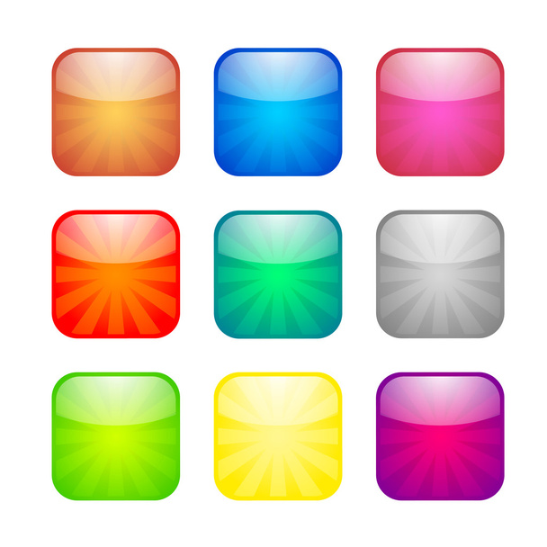 Set of glossy button icons - Vetor, Imagem