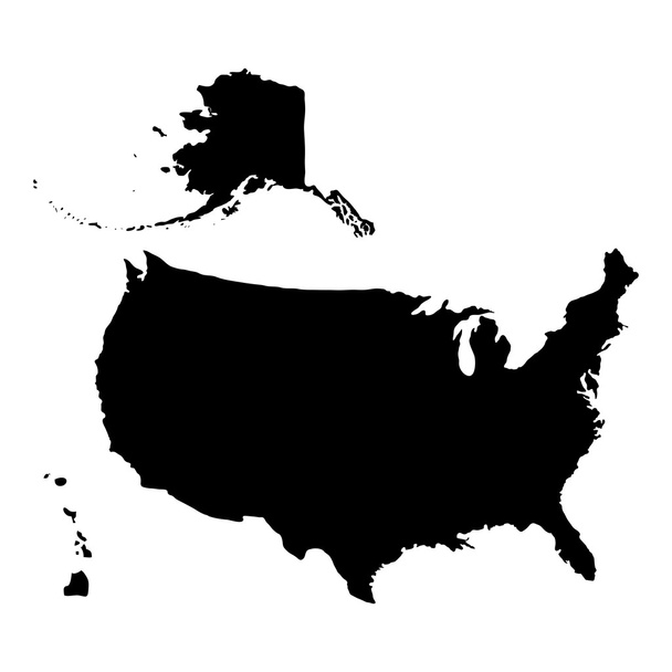 Verenigde Staten van Amerika kaart - Vector, afbeelding