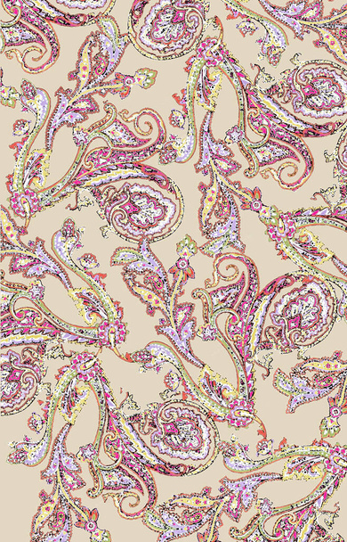 seamless pattern with hand drawn paisley flowers. vector illustration - Foto, immagini