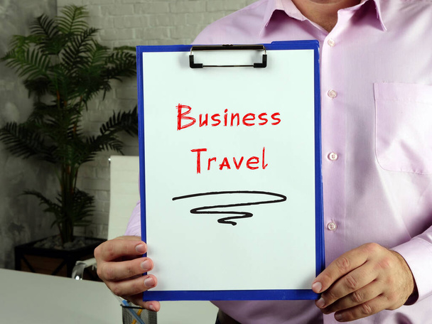 Business Travel phrase on the sheet - Foto, afbeelding