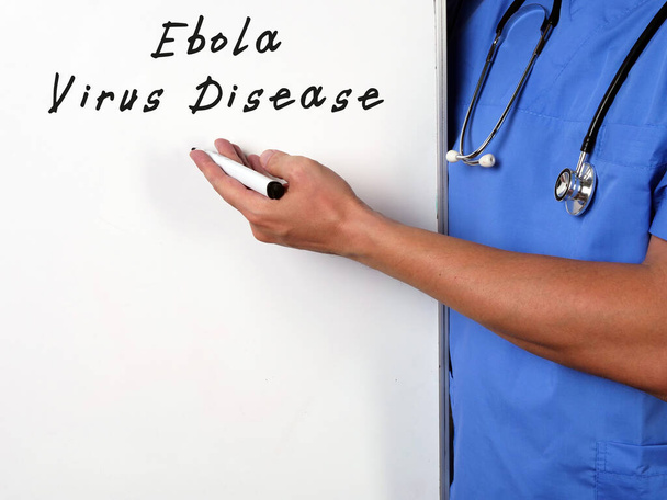 Concepto médico que significa enfermedad por el virus del Ébola con frase en el papel - Foto, Imagen