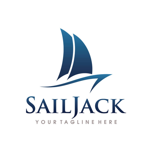 Projekt logo żeglarstwa. Żeglarstwo Sport i Sailor Logo Design Wektor szablon - Wektor, obraz