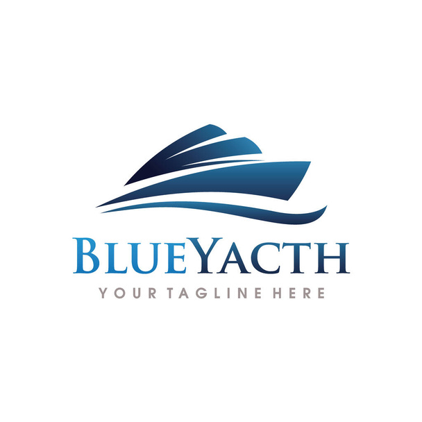 Yacht Logo Design. Modelo de design de logotipo de navio e cruzeiro - Vetor, Imagem