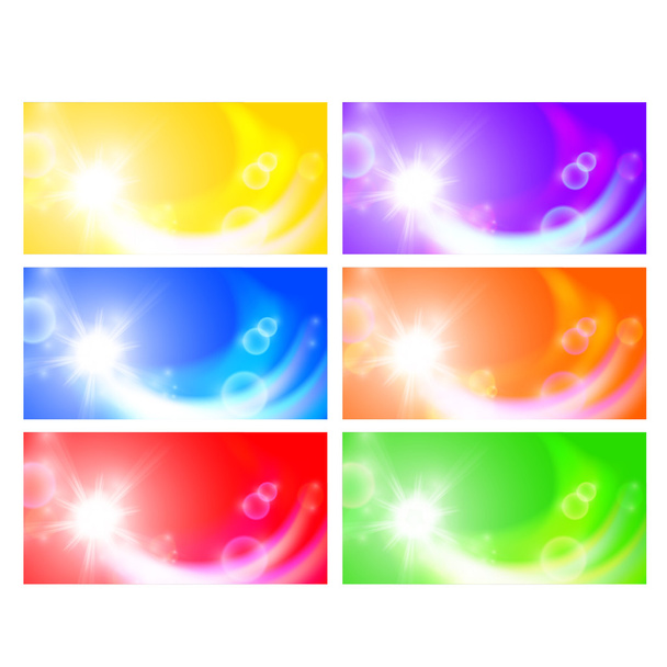 Set of horizontal sunny banners - Vector, Image