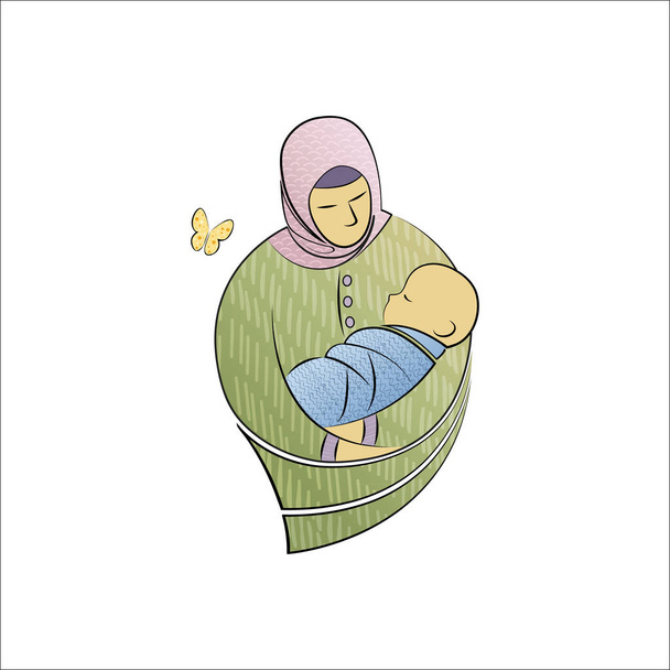 Mère et son petit bébé
 - Vecteur, image