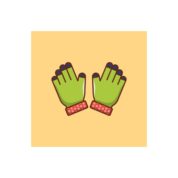gloves vector flat color icon - Vecteur, image