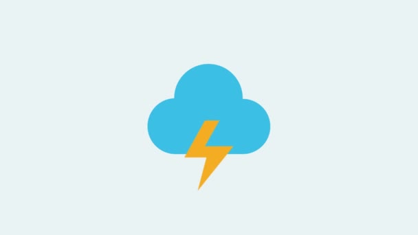 雷のアニメーションと雲、雷の悪天候 - 映像、動画