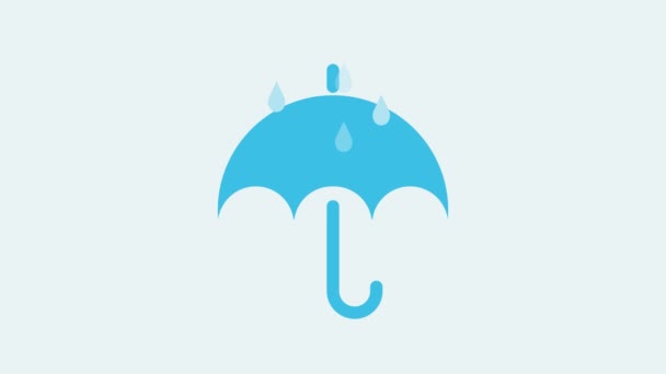 Sade putoaa sateenvarjoon, sade laskee animaation, vesi tippuu sateenvarjon päälle. - Materiaali, video