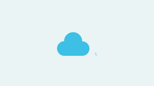 El viento sopla mal tiempo icono de animación, El viento sopla con el icono de la nube, informe del tiempo - Metraje, vídeo