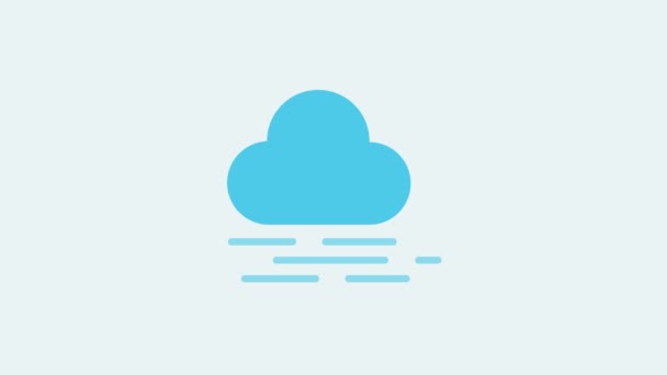 Wind blowing bad weather icon animation, Wind blowing with cloud icon, weather report - Footage, Video
