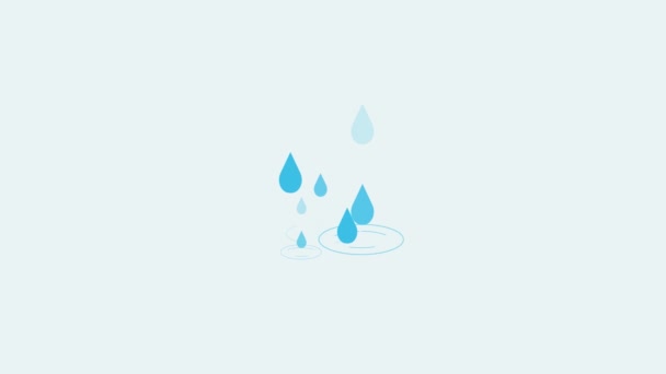 animazione goccia d'acqua, gocciolamento d'acqua costantemente animato, animazione goccia di pioggia - Filmati, video
