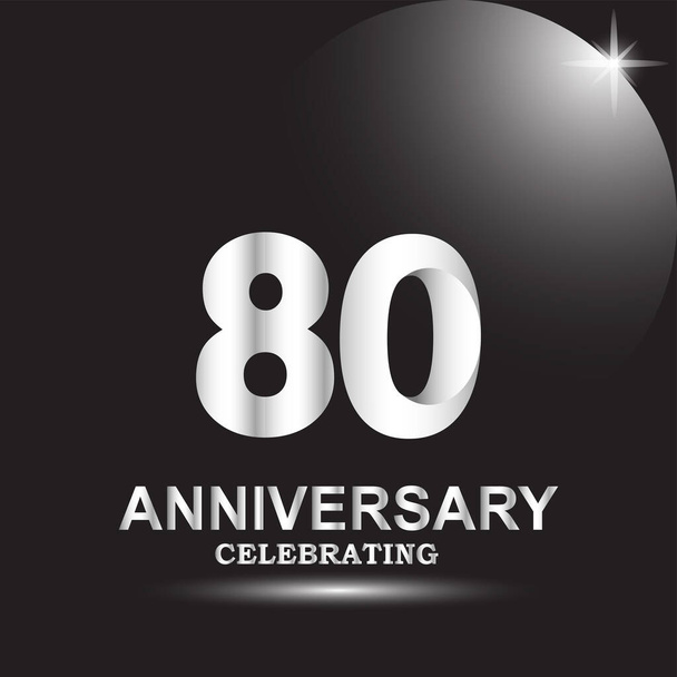 Šablona vektoru loga k 80. výročí. Design pro banner, blahopřání nebo tisk - Vektor, obrázek