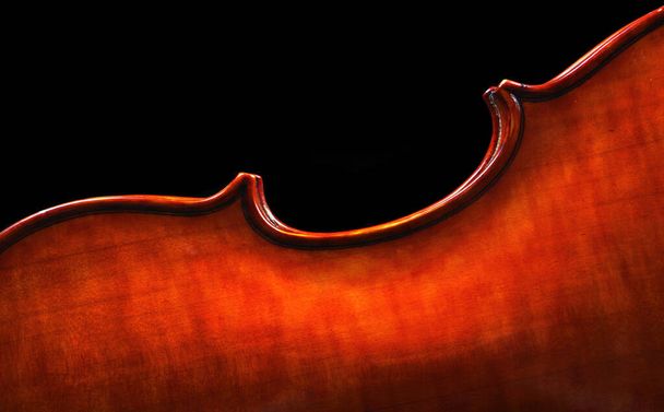 όμορφο βιολί γκρο πλαν σε μαύρο φόντο - Φωτογραφία, εικόνα