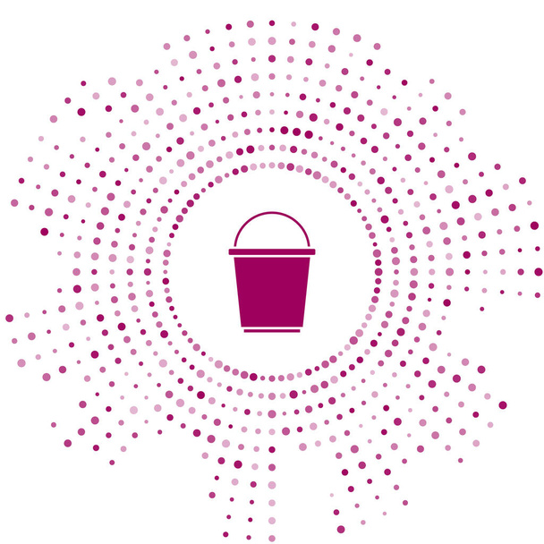 Ikona Purple Bucket izolovaná na bílém pozadí. Abstraktní kruh náhodných teček. Vektor. - Vektor, obrázek