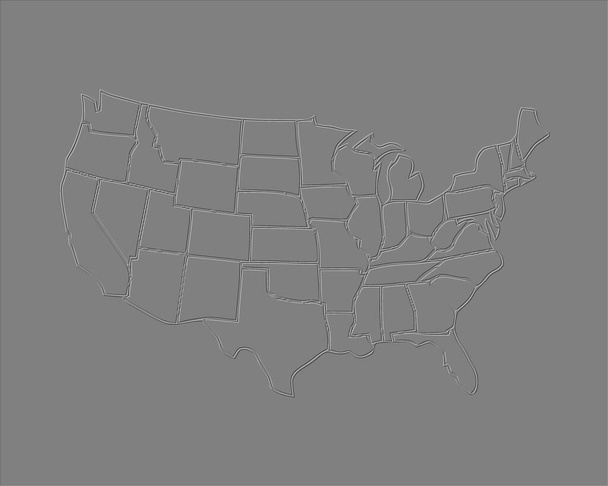 Antigo mapa de gravura dos Estados Unidos da América. Gravura abstrata um fundo cinza. - Foto, Imagem