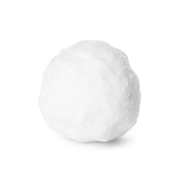 Single snowball isolated on white. Winter activities - Foto, Bild