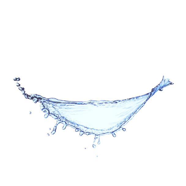 白で隔離された青い水のスプラッシュ - ベクター画像