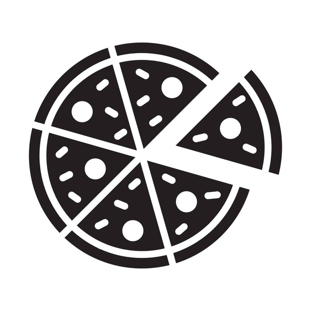 Pizza, partito, cibo, fetta Colore con icona vettoriale di sfondo che può facilmente modificare o modificare - Vettoriali, immagini