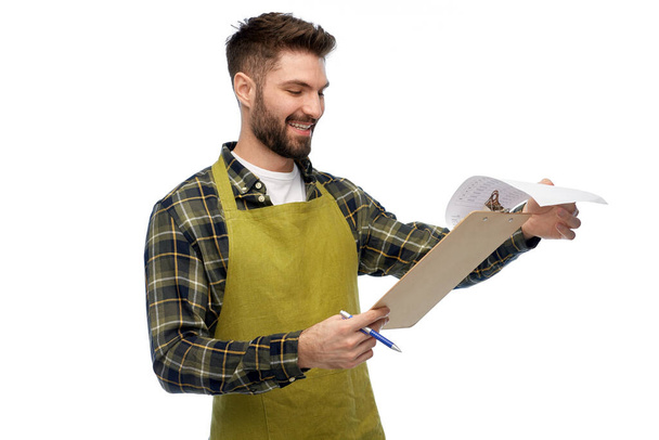 happy male gardener with clipboard - Photo, Image