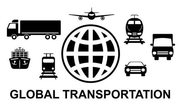 グローバルな輸送コンセプトのイラスト - 写真・画像