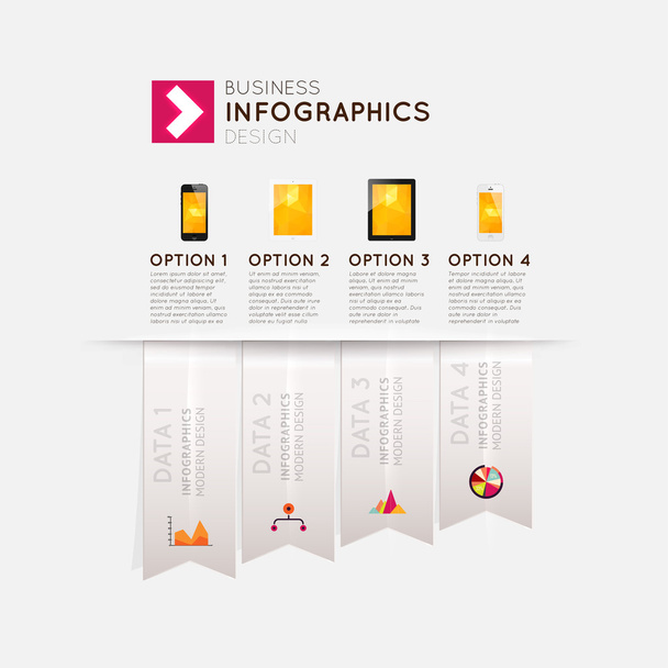 Modello infografico moderno con icone per il business
 - Vettoriali, immagini