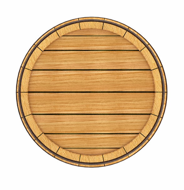 Wooden barrel top view - Valokuva, kuva