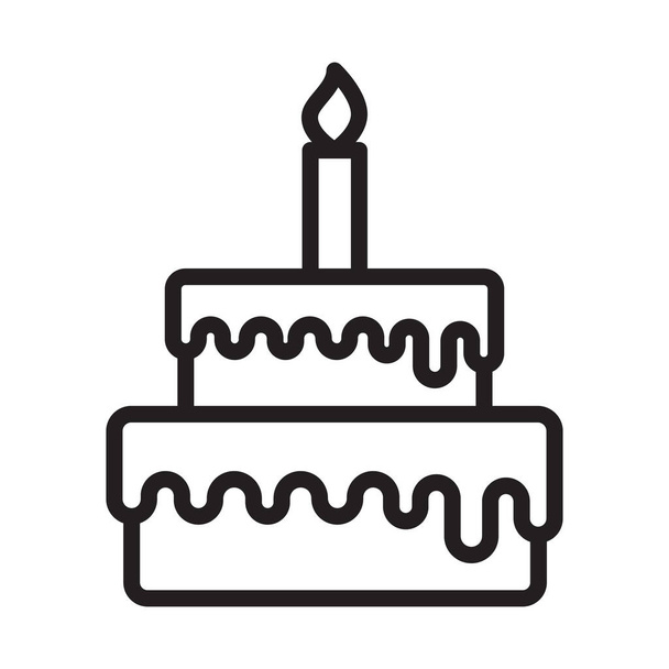 ケーキ、誕生日、パーティー、キャンドル簡単に変更または編集することができます背景ベクトルアイコンと色 - ベクター画像