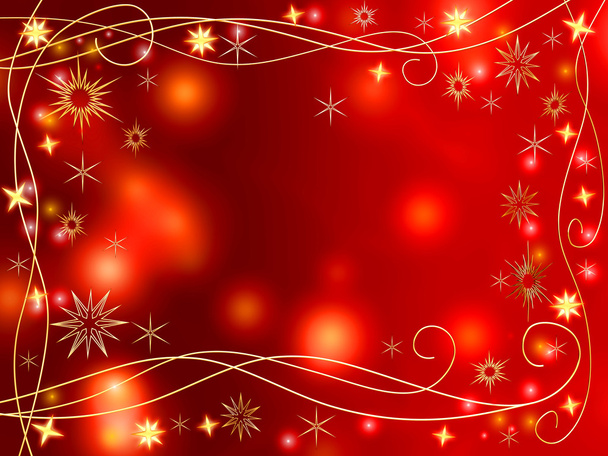 Χριστούγεννα 3d χρυσά αστέρια και νιφάδες χιονιού - Φωτογραφία, εικόνα