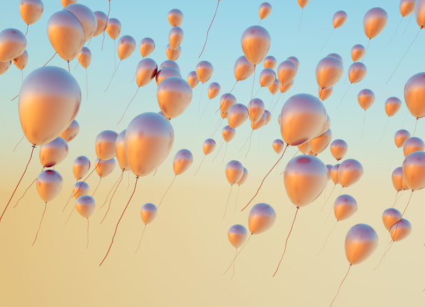 Fine photo of the golden balloons - Photo, image