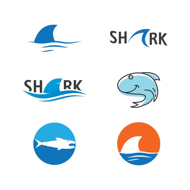 Shark logo szablon wektor płaski projekt - Wektor, obraz
