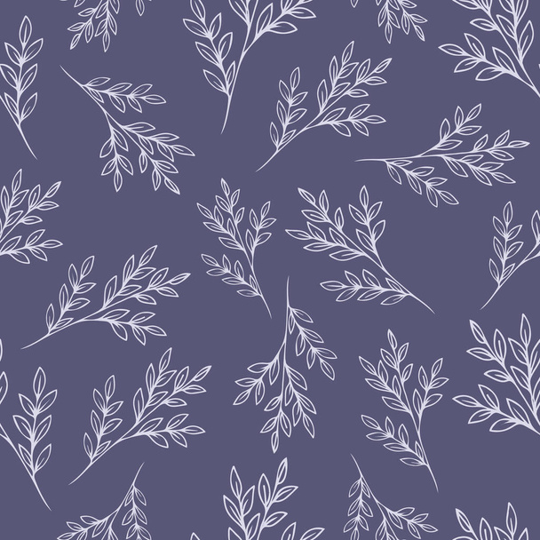 Seamless pattern with plants. Vector illustration in engraving style. - Vecteur, image