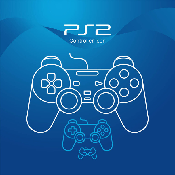 Oyun uygulamaları ve web siteleri için farklı boyut aralığı simgeleri PS2 oyun denetleyici veya gamepad vektörü. - Vektör, Görsel