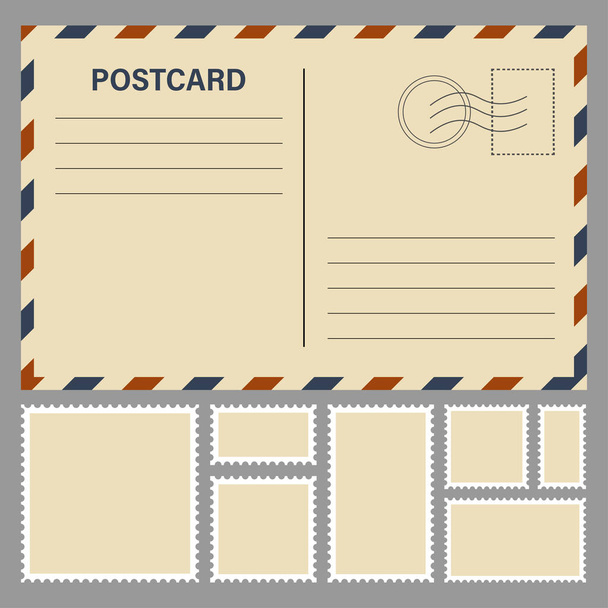 Cartão postal vetorial com textura de papel branco - Vetor, Imagem