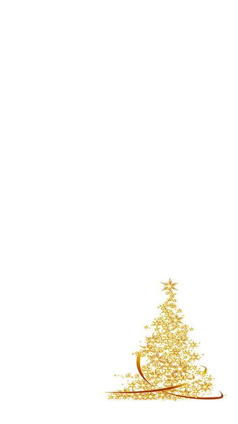 クリスマスカードの背景、白い背景のクリスマスツリー、クリスマスツリー、テキストのためのスペースを持つ新年の背景 - 写真・画像